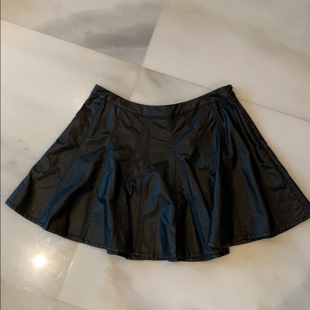 Black leather skirt